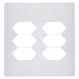 Placa 4x4 6 Tomadas - Novara Branca Brilhante 